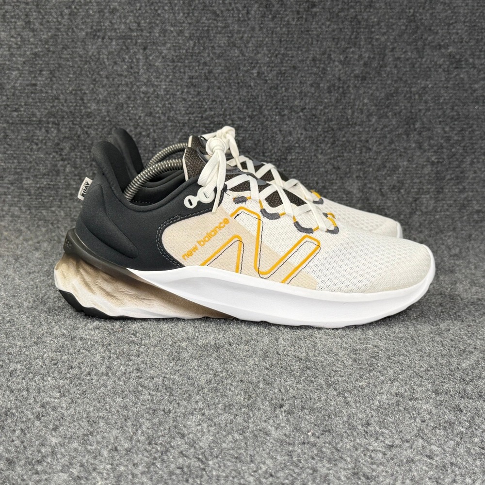 New Balance Fresh Foam ROAV v2 Running Shoe Men 10.5 White Black Yellow Athletic